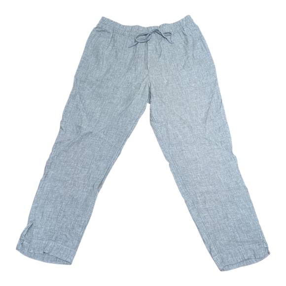 Athleta Retreat Linen Gray Ankle Pants Women's Large 851027 - Picture 2 of 9